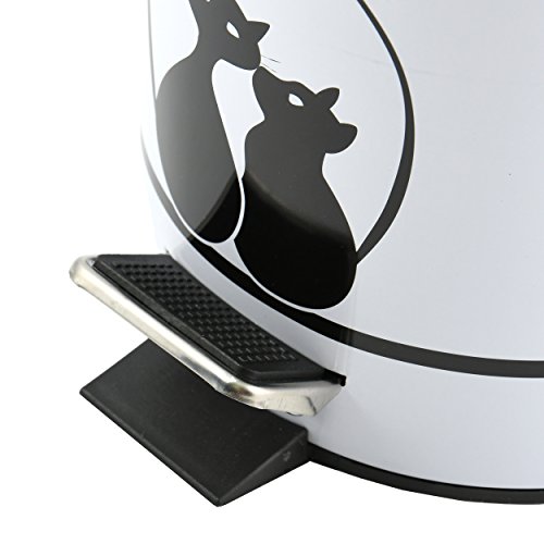 MSV Kosmetikeimer „Katze““ Mülleimer Treteimer Abfalleimer – 3 Liter – mit herausnehmbaren Inneneimer - 3