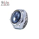 ZXLIFE Ring Uhr Diamant Finger Uhr Damen Mini Persönlichkeit Ring Uhr Flip Vintage Uhr,C