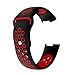 Produktbild Chidjon Ersatzarmbänder Kompatibel für Fitbit Charge 3,Verstellbare Sport Bracelet Band Wristband Silikon Poröses Uhrenarmband für Fitbit Charge 3 (Schwarz + Rot L)