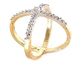 Lady Touch American Diamond Stylist Gold Plated Fashion Ring For Girls & Women RS.225 (77.00% Off) - Amazon