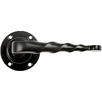 Maniglione Porta Stile Rustico - Finitura Nera, 240mm, Per Porte Ingresso E Interni, Con Rosetta