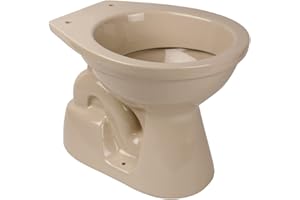 BELVIT Stand-WC Tiefspüler, Tiefspültechnik, Abgang Boden senkrecht, 39x35x55,5 cm, Sanitärkeramik, Bahama Beige, bodenstehend, TÜV geprüft, Lochabstände 16 cm, 28 cm