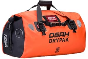 Greanthour Sacchetto asciutto moto-Borse da sella impermeabili per motociclette e bagagli con chiusura a rullo，Grande Spazio di Immagazzinaggio，Escursionismo, Ciclismo, Viaggio(Arancia, 60L)