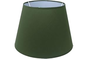 B & S Lampenschirm Stofflampenschirm rund für E14/E27 Fassung H 16 x Ø 20 cm (grün)