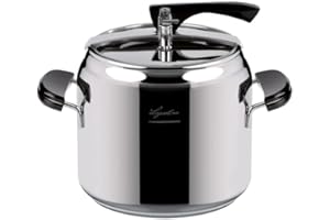 Lagostina Pentola a Pressione La Classica Lagofusion, Pentola a Pressione Ø 24 cm, Capacità 9L, con Cestello, Ricettario ed Ecodose, Manici in Bakelite, Valvola a Peso e Fondo Lagofusion