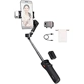 Hohem iSteady V3 Gimbal akıllı telefon i&ccedil;in &ndash; 3 eksenli stabilizat&ouml;r, manyetik AI izleyici, dolum ışığı, &ccedil;ıkarılabilir kontro