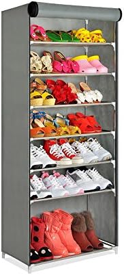 X-J Dustproof Shoe Rack Multi-storey Storage Shoe Cabinet ( Color : Gray )