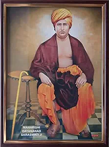 Shree Handicraft Maharishi Dayananad Saraswati Ji Golden Print Photo Frame