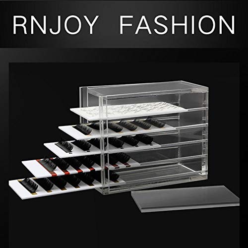 False Eyelash Case 5 Layers Clear Acrylic Eyelash Storage Box Makeup Organizer False Eyelashes Glue Pallet Holders