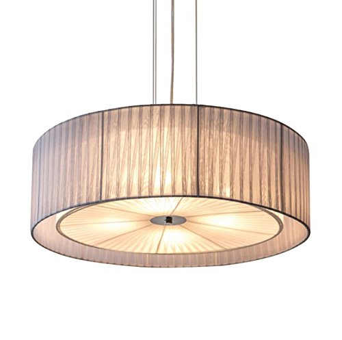 Preisvergleich Produktbild Pendelleuchte Deckenleuchte Höhenverstellbar Stoff Rund Pendel Lampe Stoffschirm 60Cm E27 Led Decke Leuchten Flach Jungen Moderne Kinder Schlafzimmer Wohnzimmer (Blau)