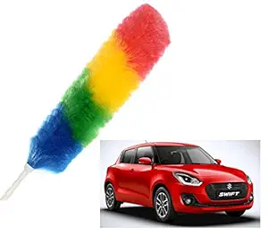 CaroManic Swift 2019 Modle Compatible Microfiber Brush Cum Car Mop for Car Dusting and Car Cleaning for Swift 2019 Modle(Rainbow)