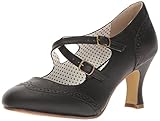  Pinup Couture Damen FLAPPER-35 Pumps, Schwarz (Blk Faux Leather), 39 EU