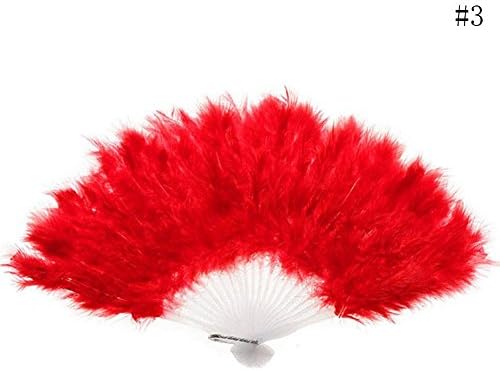 FUNDIY Feather Fan Wedding Gift Burlesque Dance Fancy Costume Folding Feather Hand Fan SU