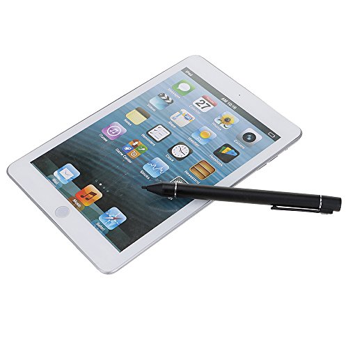HuntGold ?Wiederaufladbar Feiner Punkt Touch Eingabestift für Samsung iPhone iPad Android Tablet Schwarz - 5