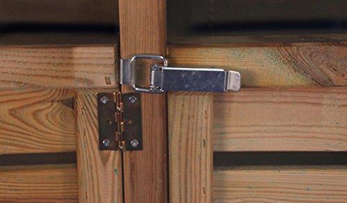 Mülltonnenbox aus Holz, Mülltonnenverkleidung – dreifach (für 3 Tonnen bis 240 Liter), wetterfest und somit ideal für draußen / Outdoor geeignet - 3