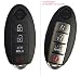 Produktbild CK+ Nissan Keyless 4-Knöpfe Auto-Schlüssel Hülle Key Cover Case Etui Silikon für Qashqai X-Trail Pulsar Leaf - Schwarz