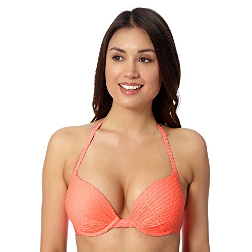 Ultimate Beach Womens Pink Textured Push-Up Bikini Top 36C
