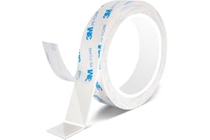 kinoco Ruban Double Face Extra Fort pour Montage - Mousse PE - Fixation Permanente Intérieur/Extérieur (20mm x 3m)