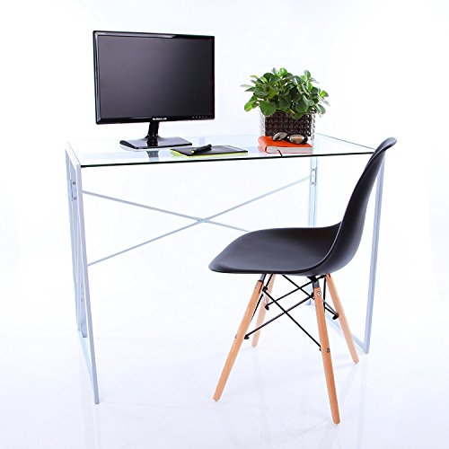 VECELO Computertisch/Schreibtisch aus transparente Glas VECELO Computertisch/Schreibtisch aus transparente Glas