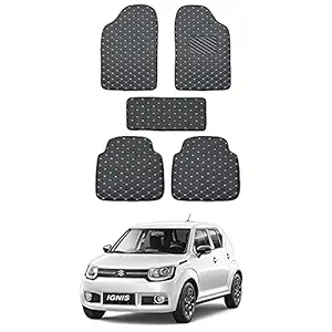 Rkpsp Leather 5D Car Floor Mats For for Ignis Alpha 1.2 Amt (Black) Pack of 1