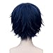 Fashion Basic Boy's Style Fancy Cosplay Wig Short Anime Hair Dark Blue +Wig Cap