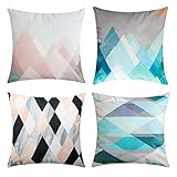 Topfinel Weiche Kissenbezüge aus Mikrofaser Druckkissenhüllen im Modernen Stil Dekokissen für Sofa Bett Couch 45 x 45 cm 4er Set Bunt Topfinel Weiche Kissenbezüge aus Mikrofaser Druckkissenhüllen im Modernen Stil Dekokissen für Sofa Bett Couch 45 x 45 cm 4er Set Bunt