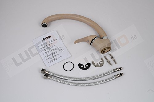 ZXC 4100-8D Granit Qualitäts Einhand Spültisch Mischbatterie Armatur Beige- NEU - 7