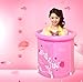 Produktbild Kinderbecken Home Aufblasbare Badewanne Erwachsener oder Kind Faltbare Kunststoff Dicker Bad Wanne Waschbecken Bad Fässer, rosa (mit Luftpumpe) Hauspool ( Farbe : A , größe : M )