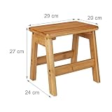 Relaxdays Fußbank RUSTICO aus Bambus, Hocker für Kinder, Tritthocker klein, HBT: ca. 27 x 29 x 24 cm, natur - 2