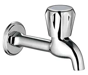 LAYSAN Seelk Full Brass Long Body taps for Bathroom taps for Kitchen taps (Quarter Turn tap with Foam Flow/Chrome Finish) (with Wall Flange & Teflon Tape)