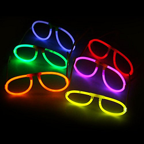 German Trendseller® – 6 x Magische Leucht – Brillen┃ LED ┃ KNALLBUNT ┃ Farb MIX ┃ Kindergeburtstag ┃ Schatzsuche ┃ Mitgebsel ┃ 6 Stück - 3