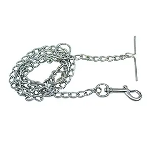 Emily pets Heavy Weight Dog Leash Diamond Cut Heavy Duty Dog Chain with Handle with Normal Hook for Medium Dog (Medium-Size, 5ft/ 60 inch/10mm)