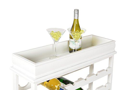 ts-ideen Weinregal Weiß für 36 Flaschen Flaschenregal weißes Holz Wein Regal Board - 3