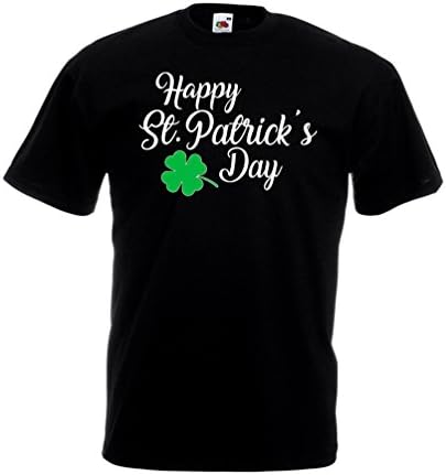 InfiniteTee UK Mens Happy ST Patrick's Day T-Shirt - Irish ST Patrick's Day Gift Boyfriend Black (Large)