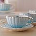 Produktbild DHJUST 1 PC 240ML Gold Lager Bone China Kaffeetasse Keramik Tee Set, Blau