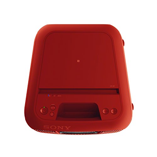 Sony GTK-XB7 leistungsstarkes One Box Party Soundsystem (470 Watt Ausgangsleistung, Extra Bass, Bluetooth, NFC, Licht- und DJ-Effekte) rot