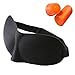 Produktbild E-db 3D Schlafmaske Ultraweiche Augenmaske Schlafbrille für die Schlafenszeit und Reisen + und ein Paar Ohrstöpsel (Schwarz)
