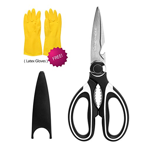 Küchenschere: Scissors Kitchen with Glove Multi-Purpose Utility Scissors for Cutting Poultry, Fish, Meat, Vegetables, Herbs, Meat and BBQ