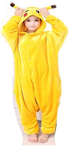 Dreampartydress Kids boys girls Pikachu Pokemon Onesie Sleepwear Nightwear PJ's Pajamas (Pikachu, Ladies UK Size 8-12)