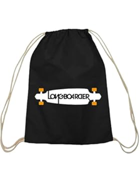 Shirtstreet24, Longboarder, Skateboard Baumwoll natur Turnbeutel Rucksack Sport Beutel