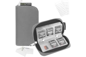 Eco-Fused Etui na karty pamięci - pasuje do 22 x SD, SDHC, Micro SD, Mini SD i 4X CF - uchwyt z 22 gniazdami (szary)
