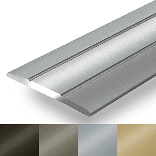 Alu Übergangsprofil Firm | C Form | selbstklebende Abdeckleiste für Fugen | Breite 36 mm | eloxiert Silber | 90 cm