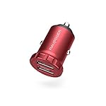 RAVPower Super Mini 24W 4,8A (jeweils 2,4A) 2-Port USB Auto-Ladegerät kfz Car Charger aus Aluminiumlegierung für Smartphone Tablet usw. Rot