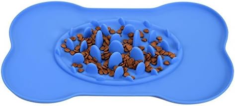 GaoAo Silicone Slow Food Bowl,Slow Eating Dog Bowl,Pet Slow Feeding Apparatus,Silicone Pet Bowl,Interactive Pet Silicone Bowl,Healthy Design Bowl of Cats and Dogs,Weight loss,Anti-suffocation Slow Food，Dog Bowl (blue)