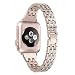 Produktbild Ginamart Armband kompatibel mit Apple Watch Iwatch Band Serie 4 40 mm 44 mm Serie 3/2/1 38 mm 42 mm Damen Metall Edelstahl Schmuck Armband Armreif, Unisex, champagnerfarben/goldfarben, 38mm/40mm