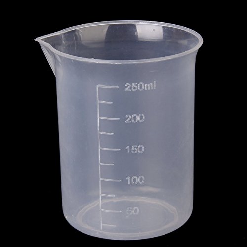 Rosenice Messbecher Werkzeug, Transparente Kunststoff Labor Messbecher 50ml 150ml 250ml 500ml (Transparent) - 6