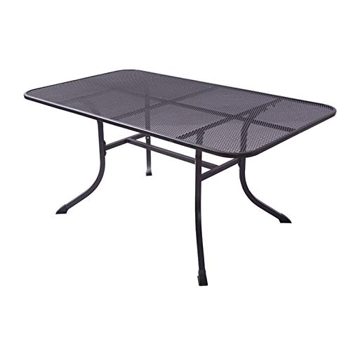 DEGAMO Streckmetall-Tisch Milano 90x160cm mit stabilem Stahlgestell, Graphit