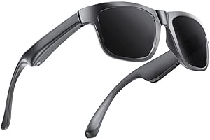 UOUNEACO Lunettes Bluetooth Intelligentes avec Assistant Vocal, Open-Ear Smart Glasses, Lentille Polarisée UV400, USB-C, Audio Sunglasses Bluetooth 5.4, 6h Autonomie, UV Protection Lens, Anti-sound Leakage