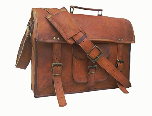 handolederco 38 1  cm Vintage Aktentasche Leder Schulter Messenger Laptop Tasche f  r Herren und Damen