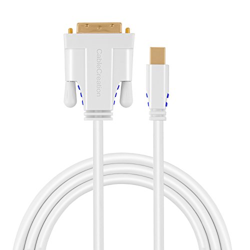Mini DP auf DVI, cablecreation Gold Mini DisplayPort (Thunderbolt Port Kompatibel) zu DVI Kabel für Mac Book, iMac und mehr, 15 ft/4,5 m (weiß & blau)